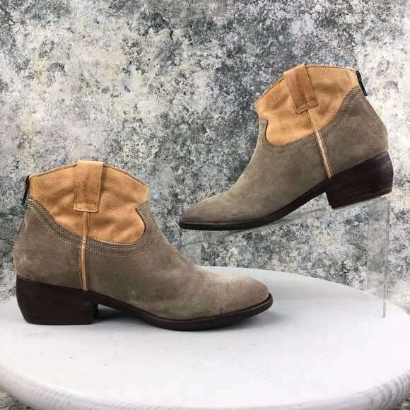 Steve Madden Women's Size 7.5M Midnite Brown Leather Suede Western Ankle Boots - Picture 9 of 14
